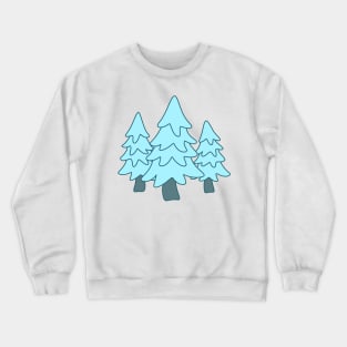 Cute Blue Christmas Trees Crewneck Sweatshirt